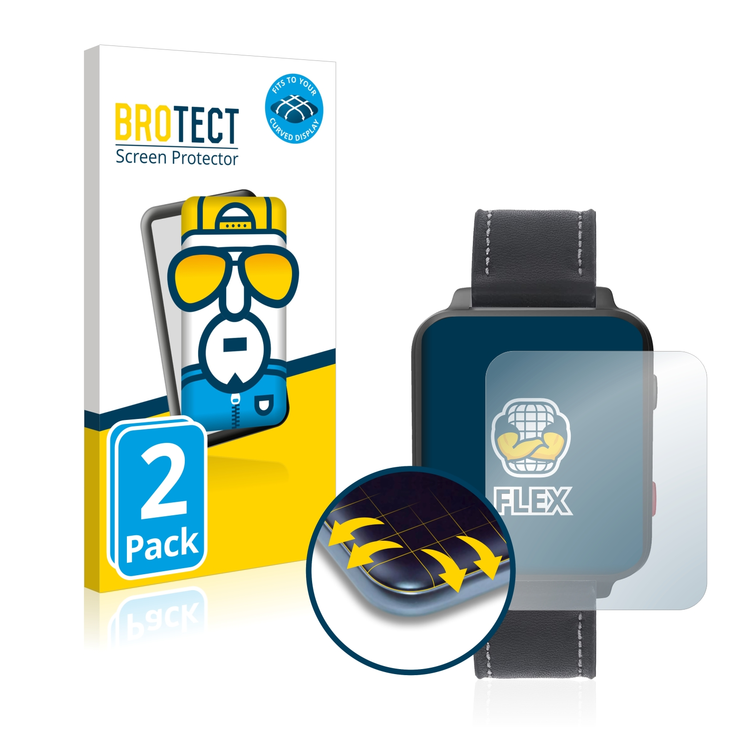 BROTECT 2x Curved Anio Flex 3D care+) Schutzfolie(für Full-Cover