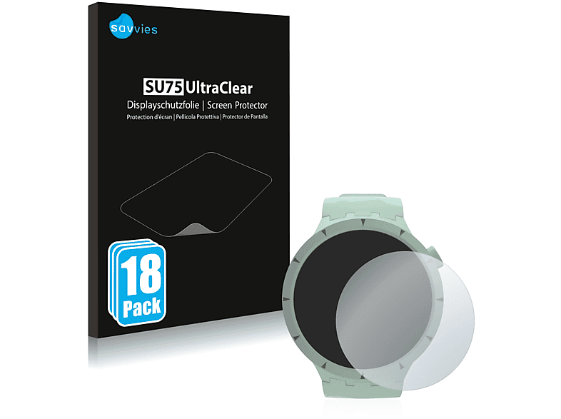 SAVVIES 18x klare Schutzfolie (für Swatch Big Bold Bioceramic)