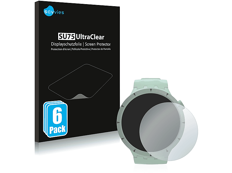 SAVVIES 6x klare Schutzfolie (für Swatch Big Bold Bioceramic)