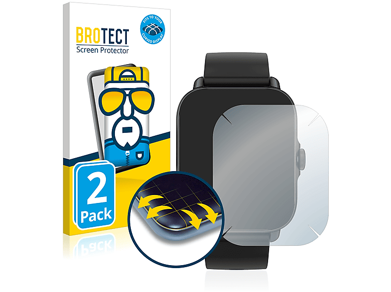 BROTECT 2x Flex Full-Cover 3D Curved Schutzfolie(für Denver SWC-363)