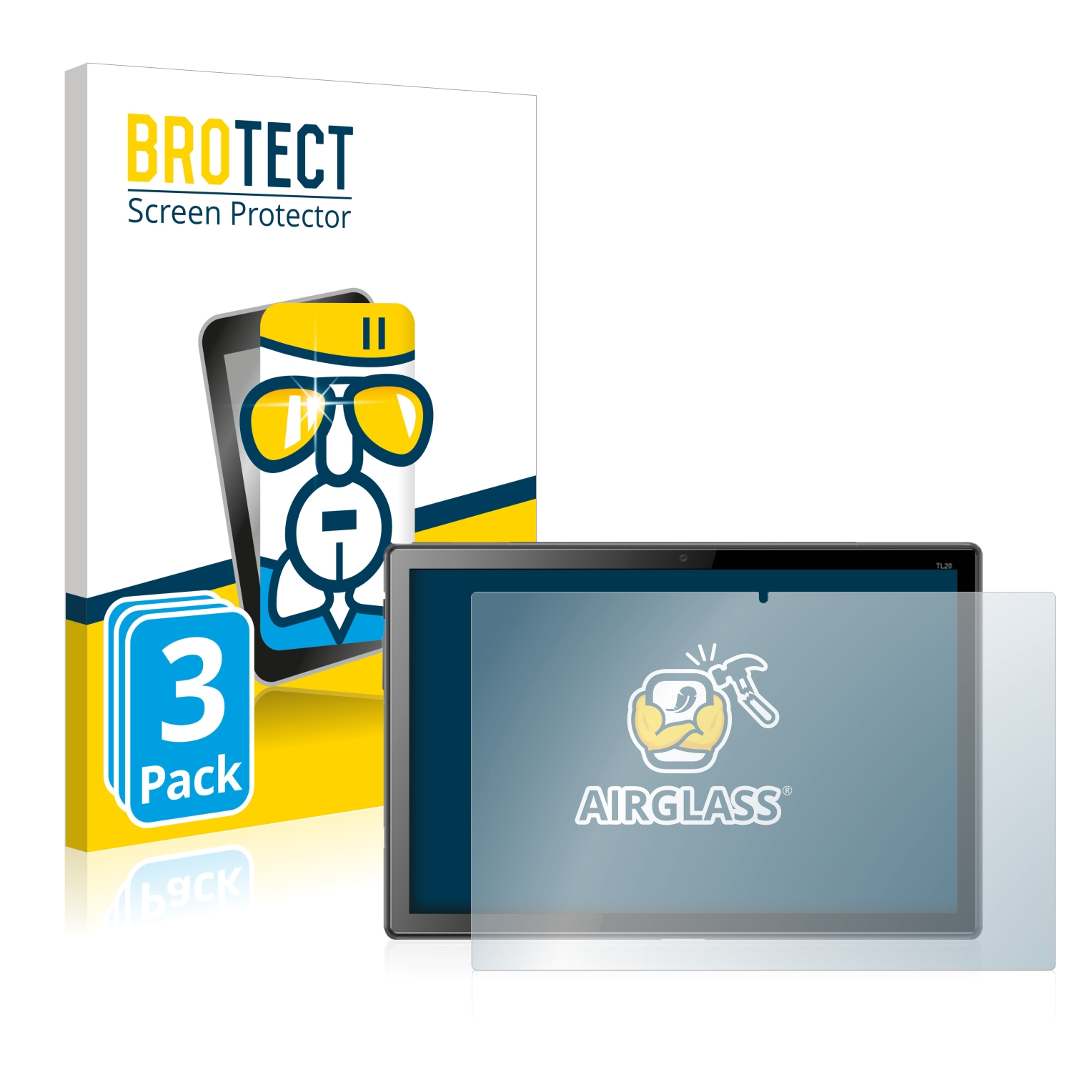 BROTECT 3x Airglass bea-fon TAB-Pro TL20) klare Schutzfolie(für
