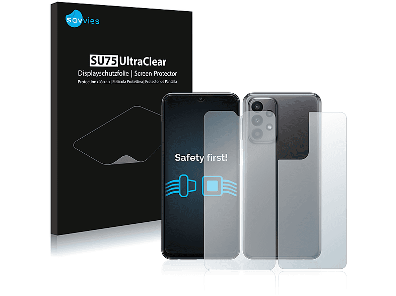 SAVVIES 18x klare Schutzfolie(für Samsung Galaxy A23 5G (Display+Rückseite))