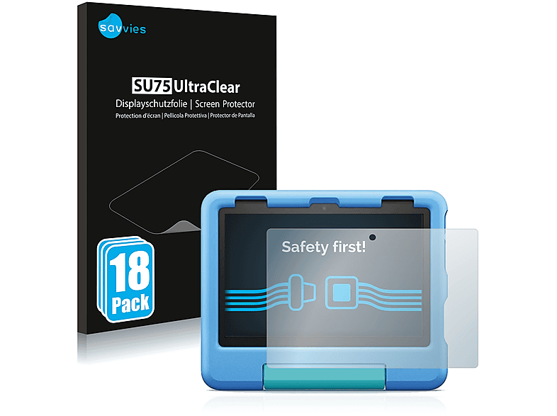 2022) Amazon Fire HD 18x Kids SAVVIES 8 Schutzfolie(für klare