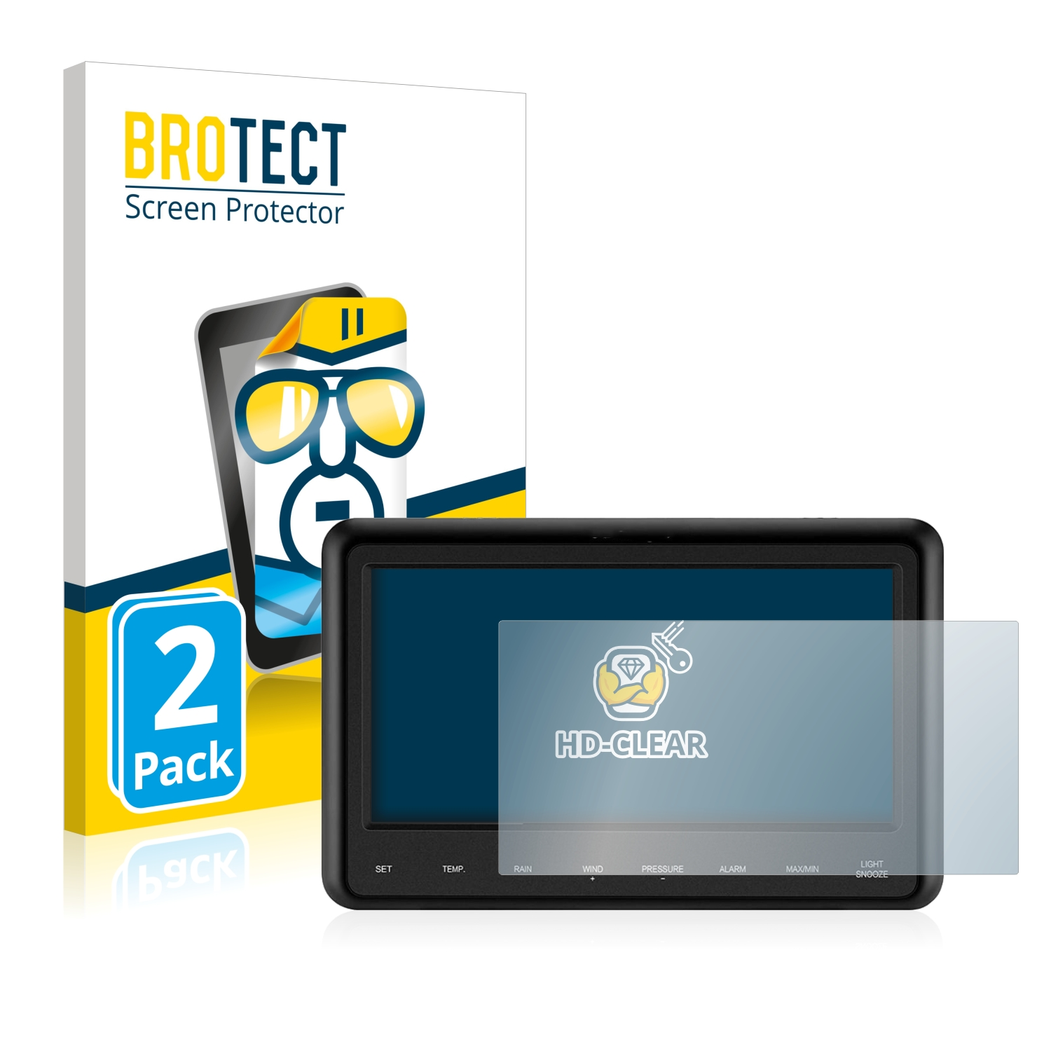 BROTECT 2x klare WS3500) Sainlogic Schutzfolie(für Weather Professional WiFi Station