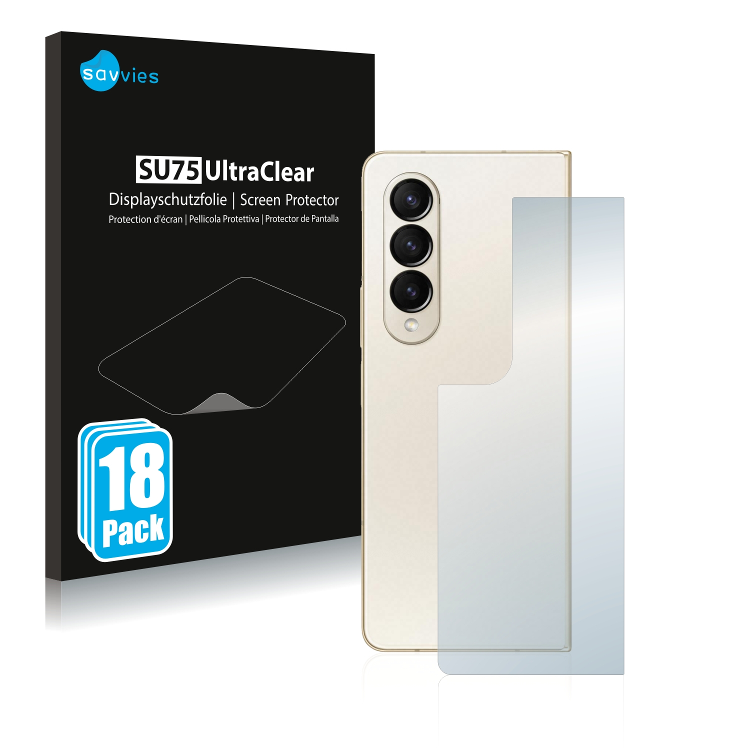 SAVVIES 18x klare Schutzfolie(für 4) Galaxy Fold Z Samsung