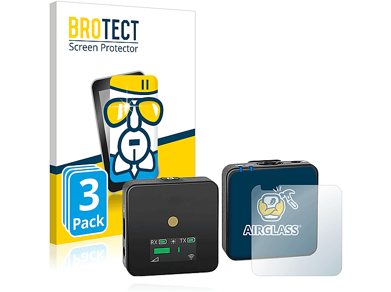 BROTECT 3x Airglass klare Schutzfolie(für Rode Wireless GO II) | Schutzfolien & Schutzgläser