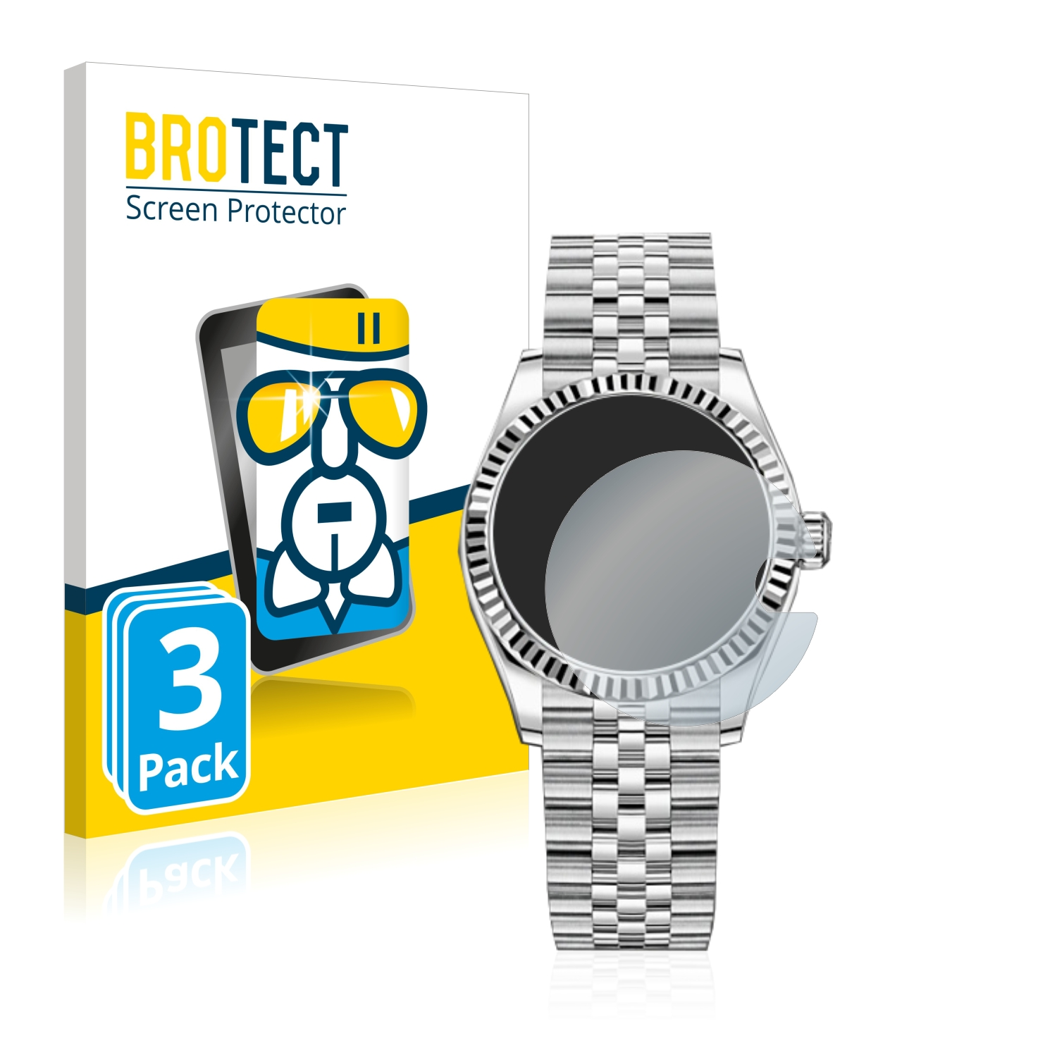 BROTECT 3x Airglass Rolex klare Schutzfolie(für Datejust 31)