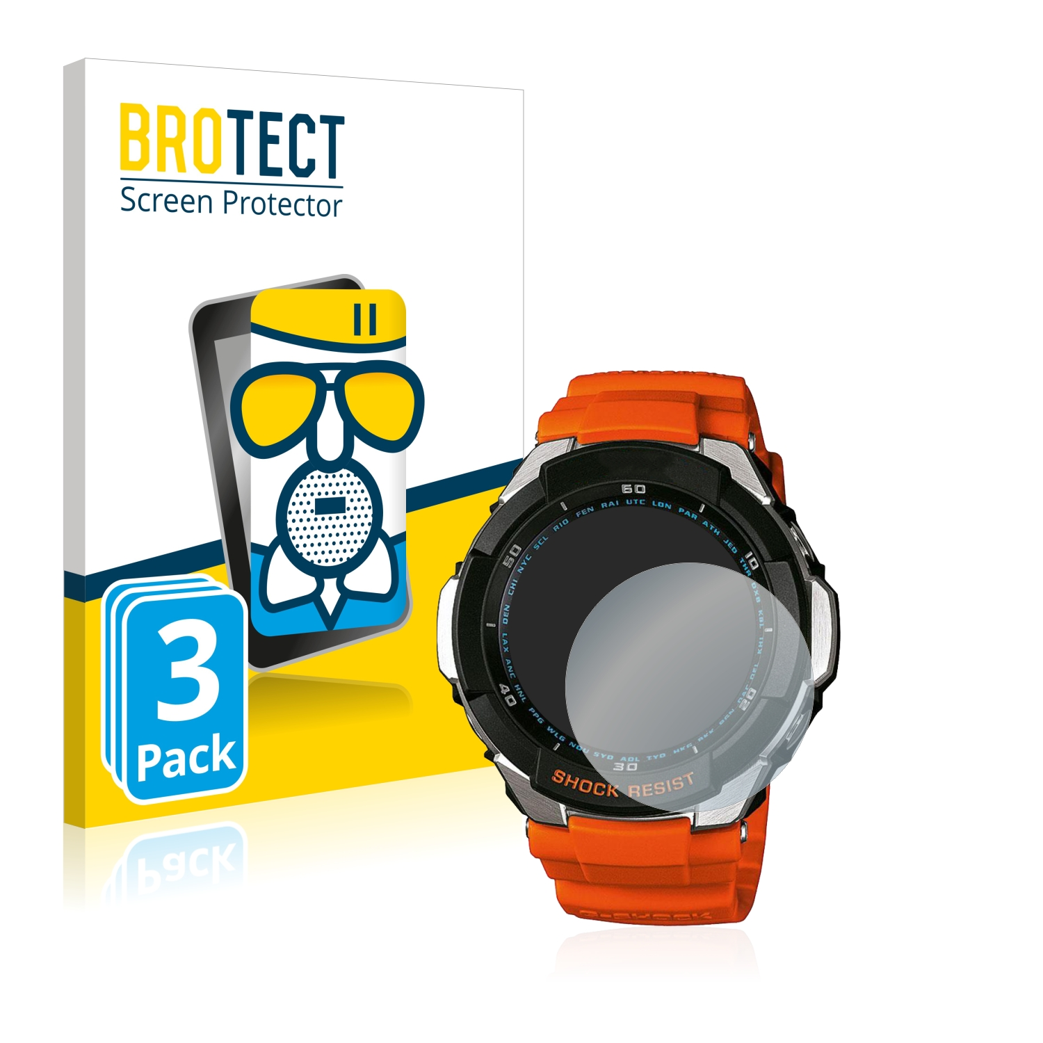 BROTECT 3x Airglass matte Schutzfolie(für Casio GW3000) G-Shock