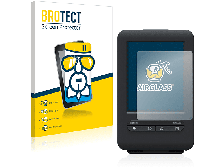 BROTECT Airglass klare Schutzfolie(für Bresser Beaufort (5-in-1-Wetter-Center))