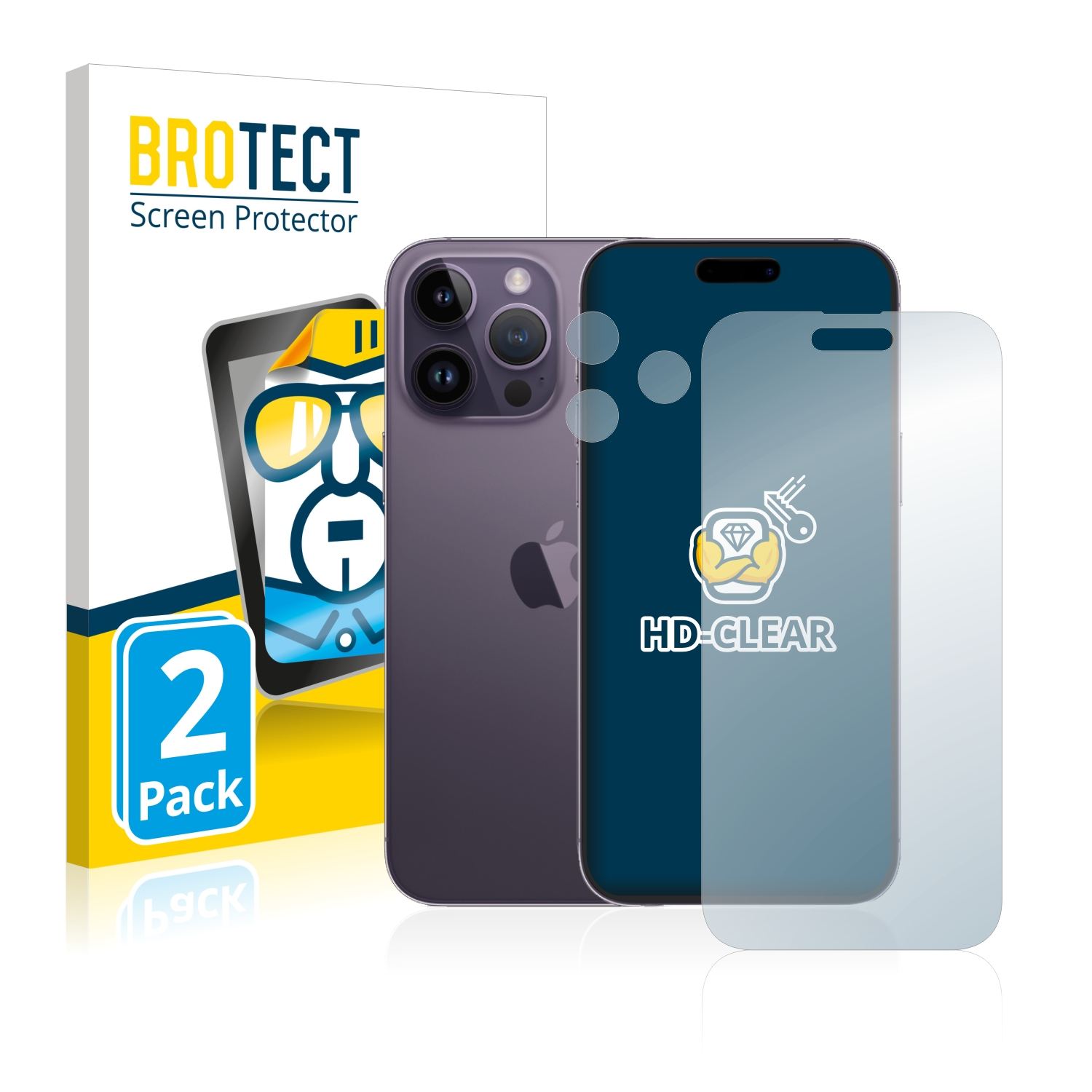 Schutzfolie(für Apple Pro klare 2x iPhone BROTECT Max) 14