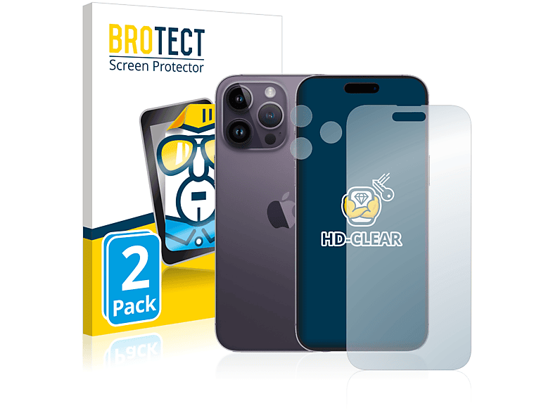 2x BROTECT Schutzfolie(für 14 klare Max) Apple Pro iPhone