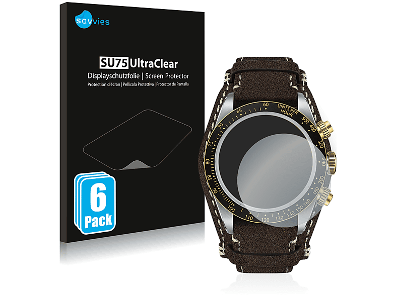 SAVVIES 6x klare Schutzfolie (für Tudor Black Bay Chrono 41mm)