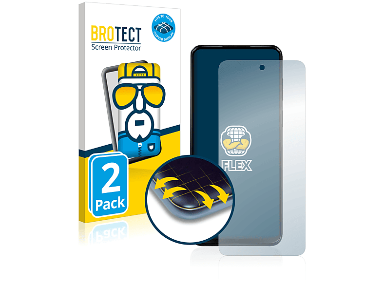 BROTECT 2x Flex Full-Cover Moto Curved Motorola G13) 3D Schutzfolie(für