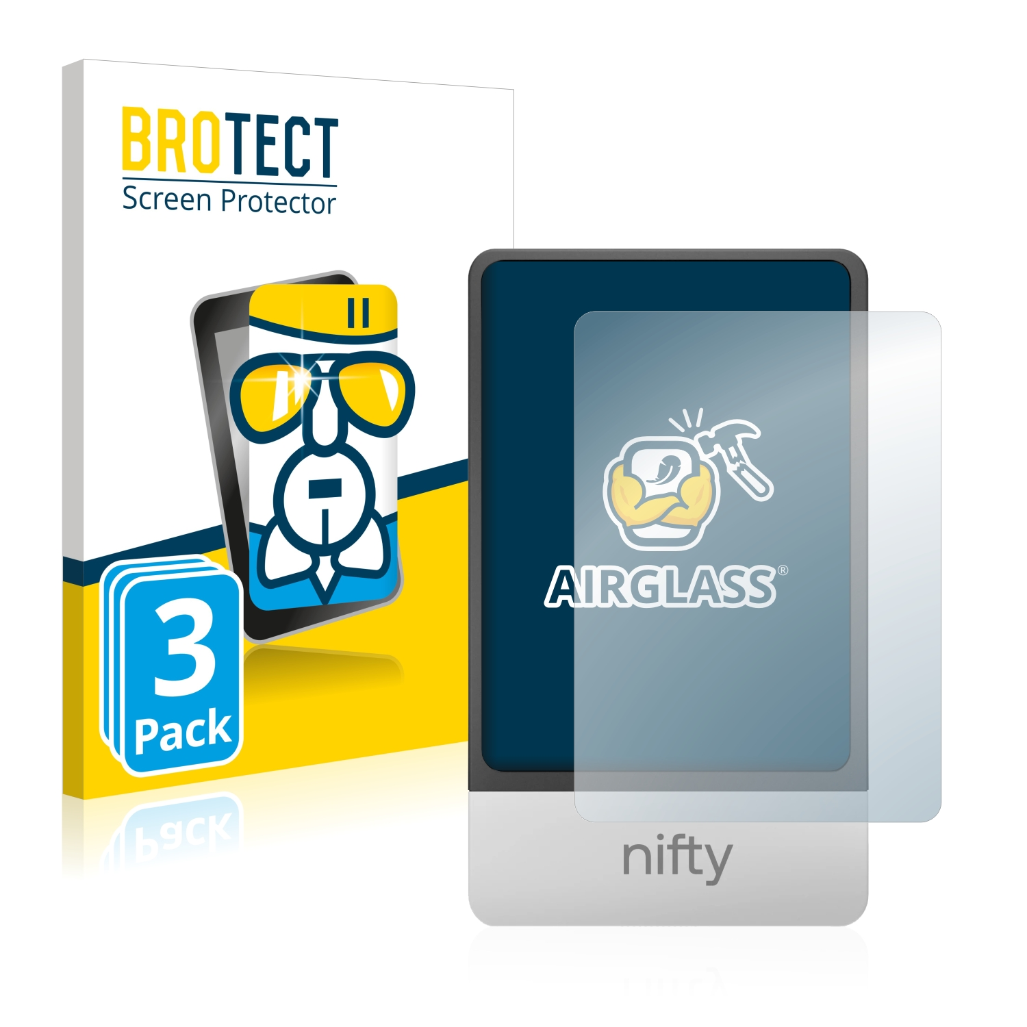 BROTECT 3x Schutzfolie(für Airglass SecuX Nifty) klare