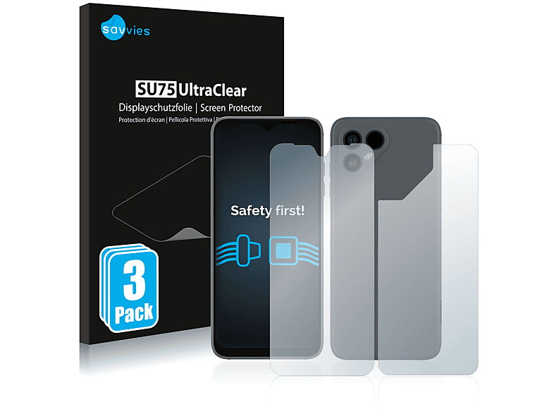 SAVVIES 6x klare Schutzfolie(für Fairphone 4) | Displayschutzfolien & Gläser