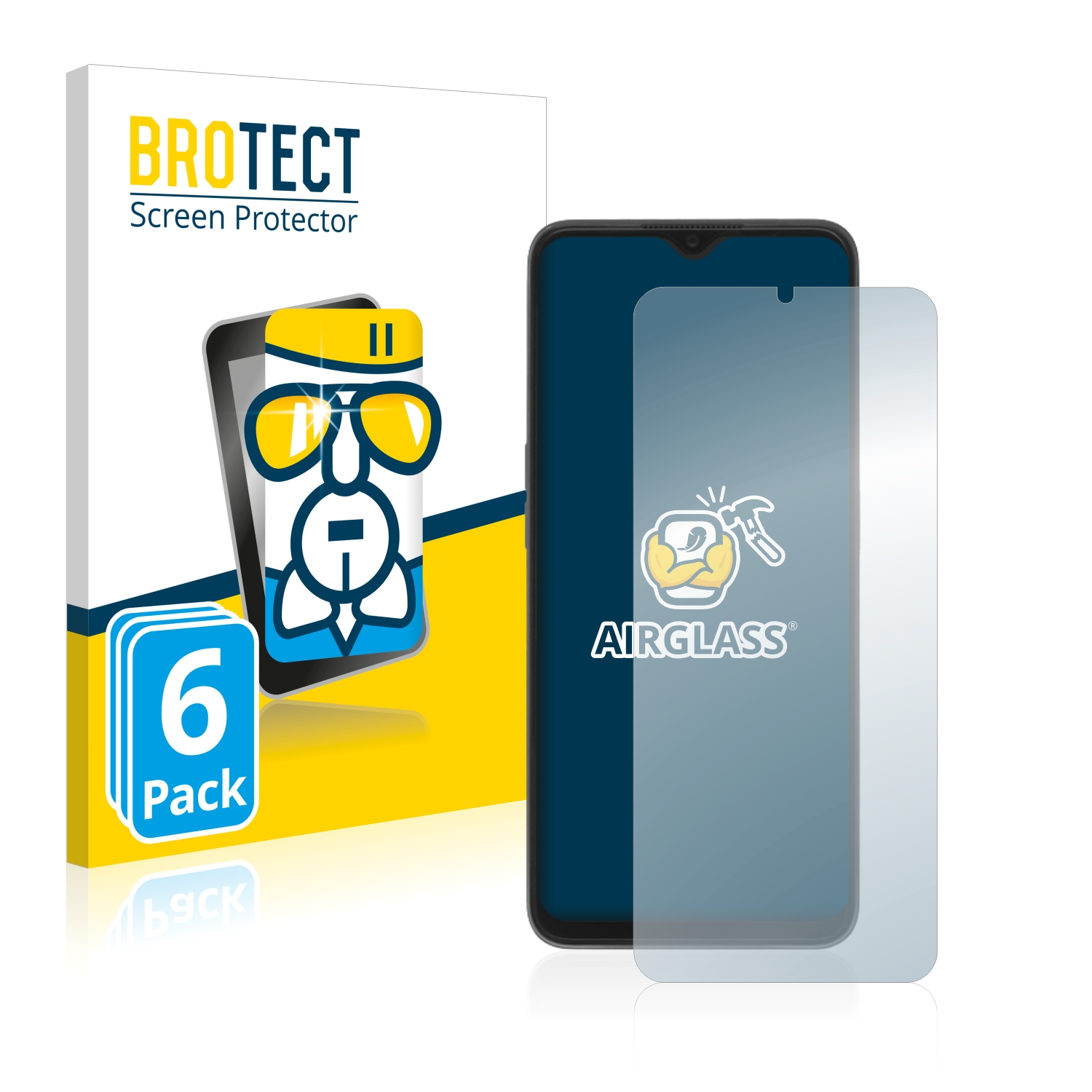 BROTECT 6x Oppo klare Airglass Schutzfolie(für A57 4G)