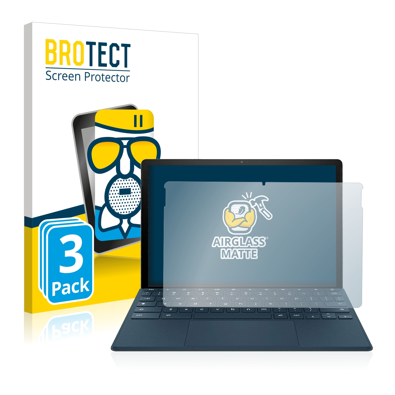 3x BROTECT Chromebook 11) Airglass matte Schutzfolie(für HP x2