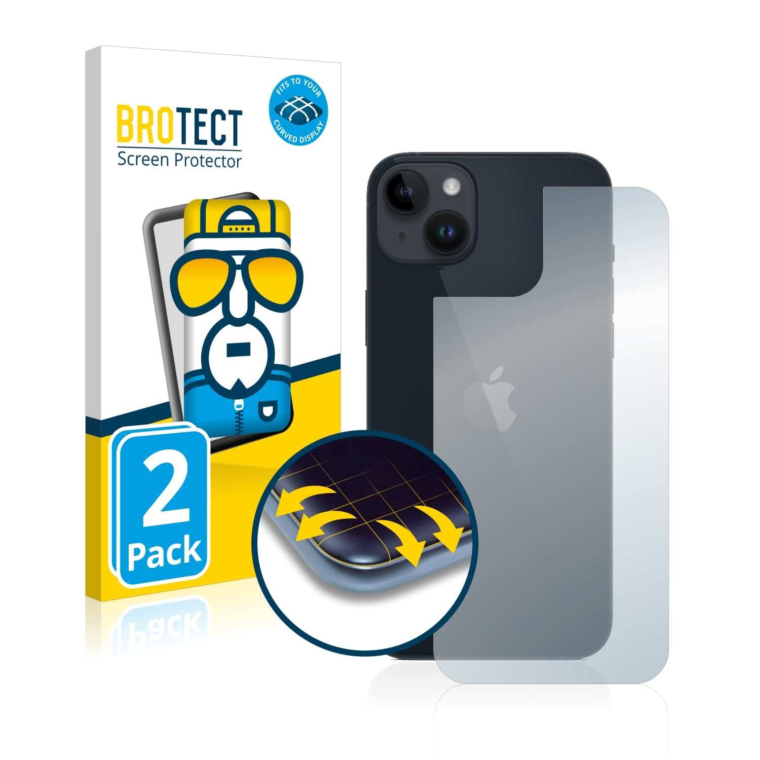 Plus) 14 BROTECT Schutzfolie(für 2x Apple Curved Full-Cover iPhone Flex 3D