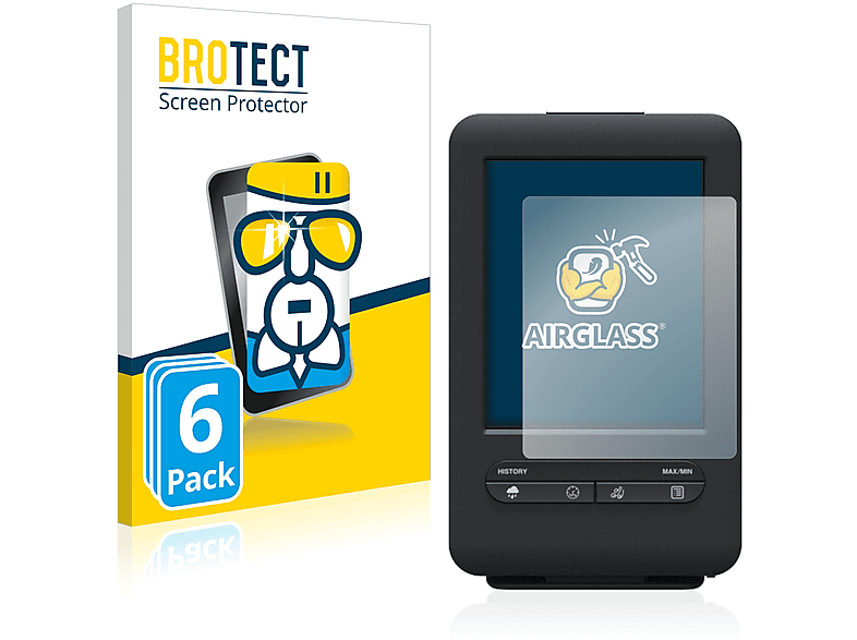 [Wir haben viele verfügbar] BROTECT 6x Airglass klare Schutzfolie(für Bresser Beaufort (5-in-1-Wetter-Center))