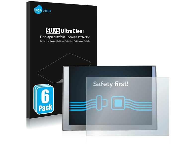 SAVVIES 6x klare Schutzfolie(für Siemens TP 900 Comfort INOX) | Tabletschutzfolien