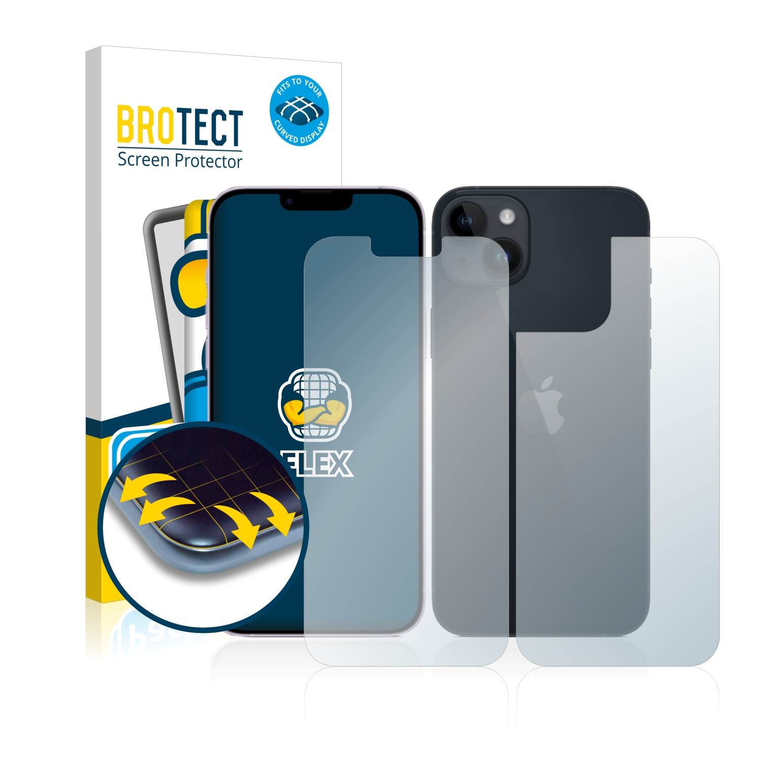 Full-Cover 14 BROTECT Apple Flex 2x Curved iPhone 3D Schutzfolie(für Plus)