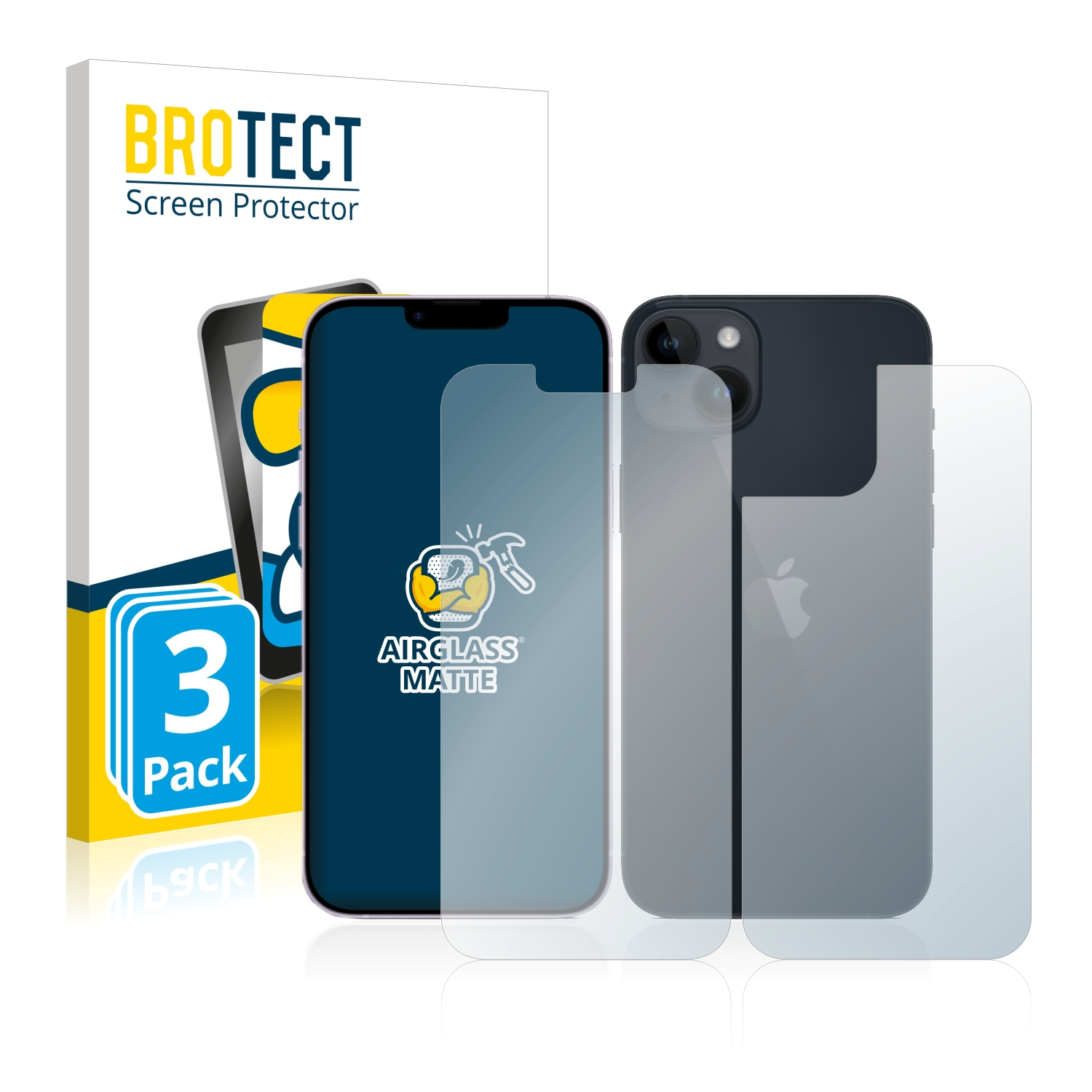 BROTECT matte iPhone Plus) Airglass Schutzfolie(für Apple 14 3x
