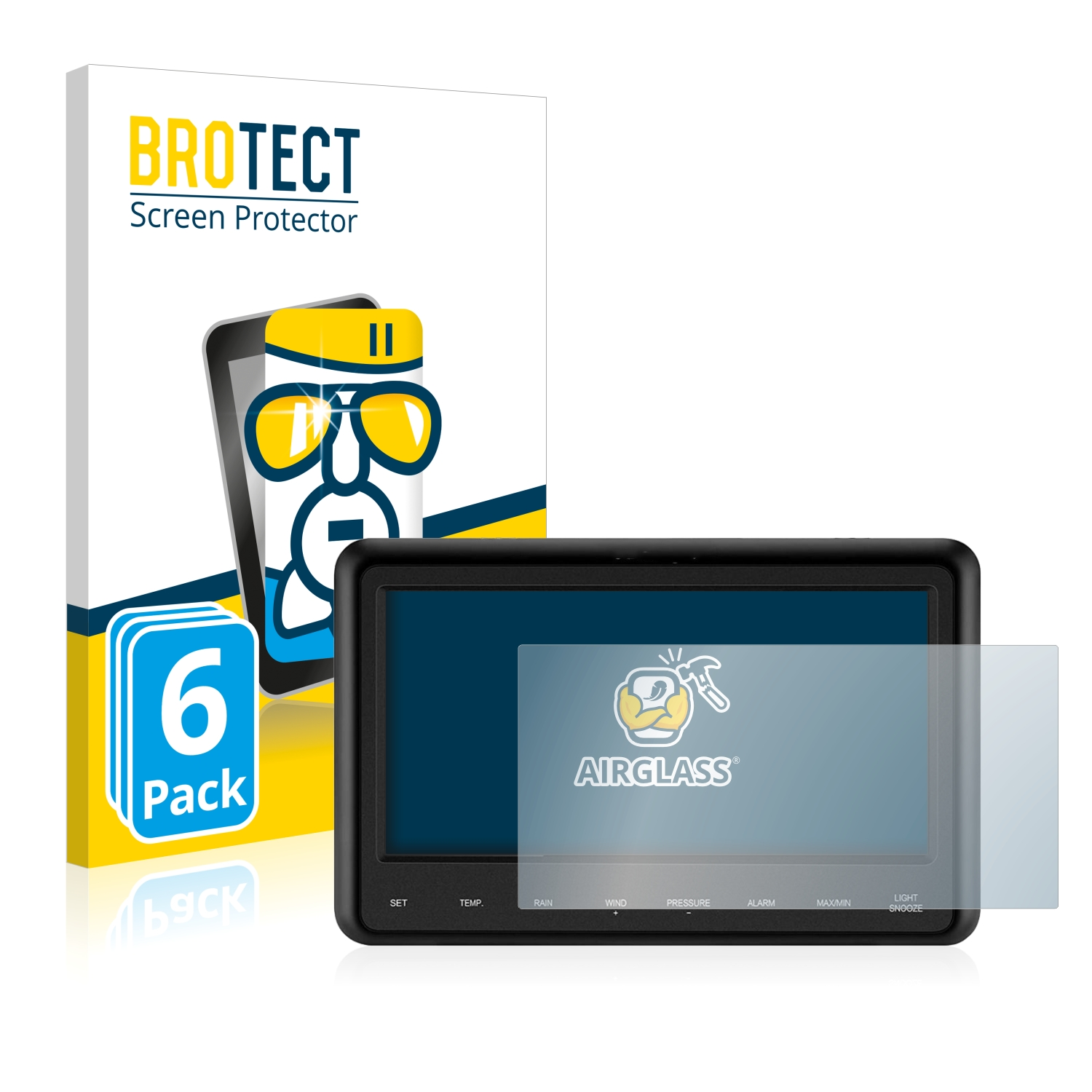 BROTECT 6x WS3500) WiFi Weather Professional klare Sainlogic Schutzfolie(für Station Airglass