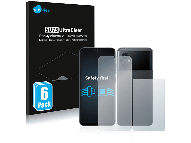 SAVVIES 6x klare Schutzfolie(für Xiaomi Poco M5) | Displayschutzfolien & Gläser