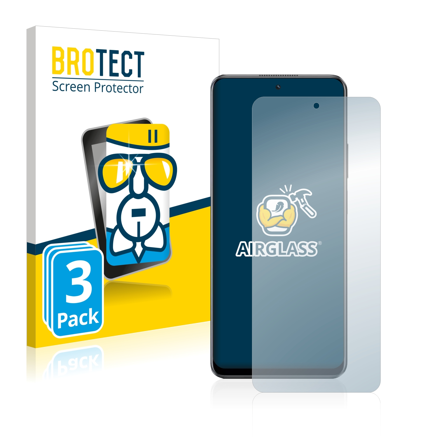 BROTECT 3x Pro) 10 Airglass klare Schutzfolie(für realme