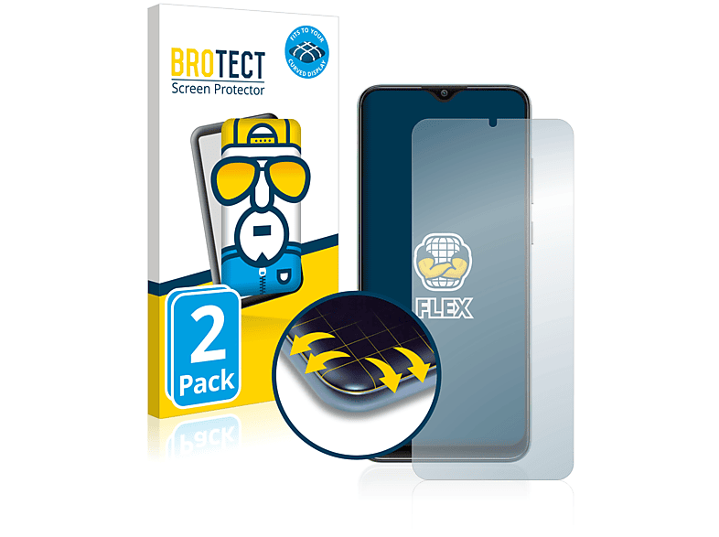 BROTECT 2x Flex Full-Cover 3D Curved Schutzfolie(für F04) Samsung Galaxy