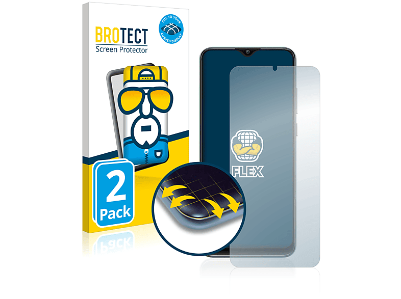 BROTECT 2x Flex Full-Cover Samsung Galaxy Curved 3D F04) Schutzfolie(für