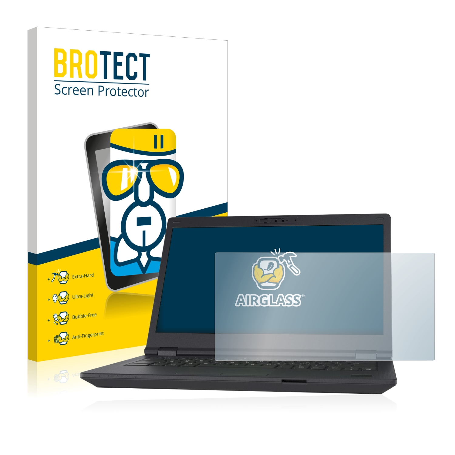 E5411) Lifebook Fujitsu klare Airglass Schutzfolie(für BROTECT