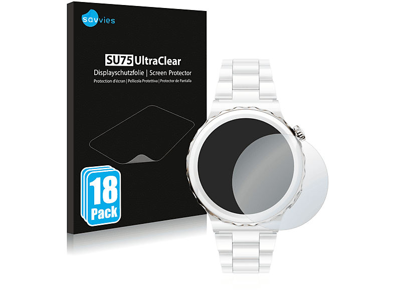 SAVVIES 18x klare Schutzfolie(für Ruxingx AK43) | Smartwatch Schutzfolien & Gläser