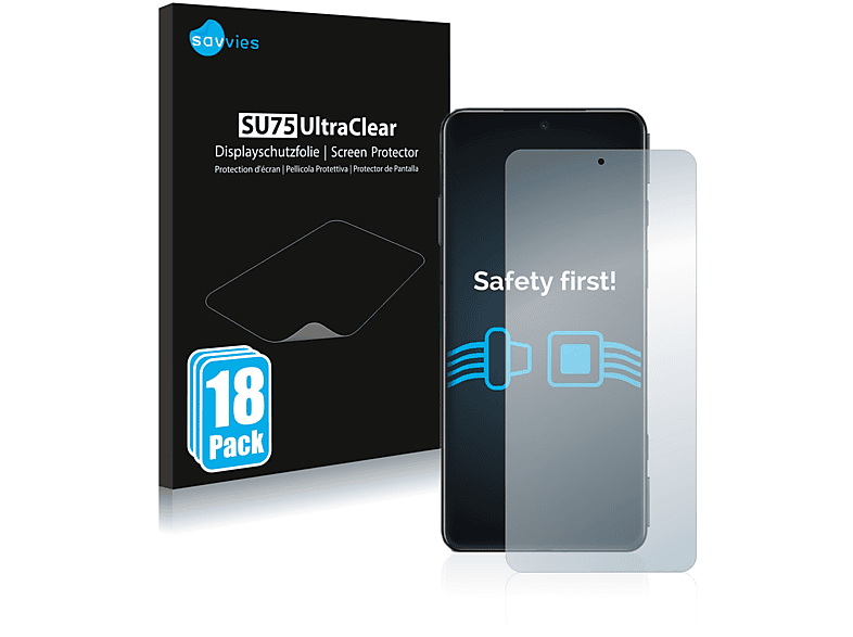 SAVVIES 18x klare Schutzfolie(für 5) Xiaomi Shark Black