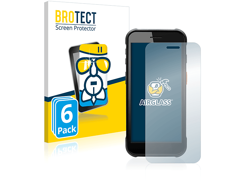 BROTECT 6x Airglass klare Schutzfolie(für Point Mobile PM75)