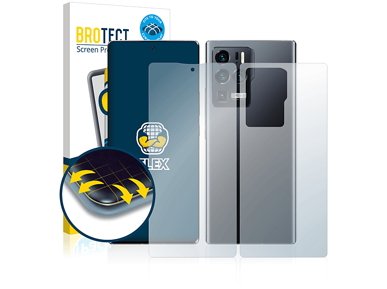 BROTECT 2x Flex Full-Cover 30 Curved 3D 5G) ZTE Ultra Axon Schutzfolie(für