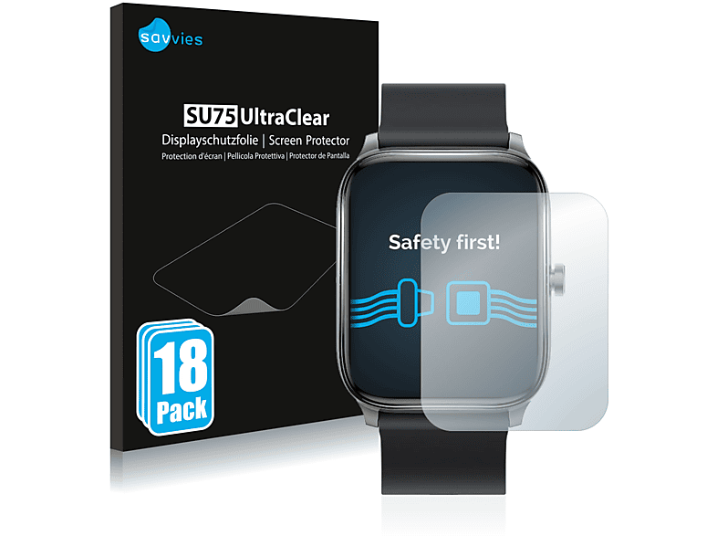 SAVVIES 18x klare Schutzfolie(für Xiaomi Haylou GST)