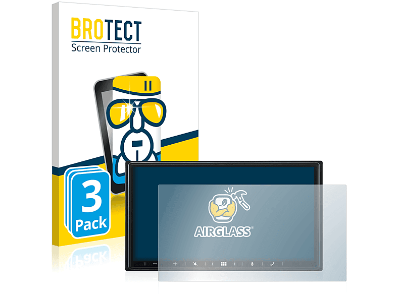 BROTECT 3x Airglass klare Schutzfolie(für Alpine iLX-W690D)