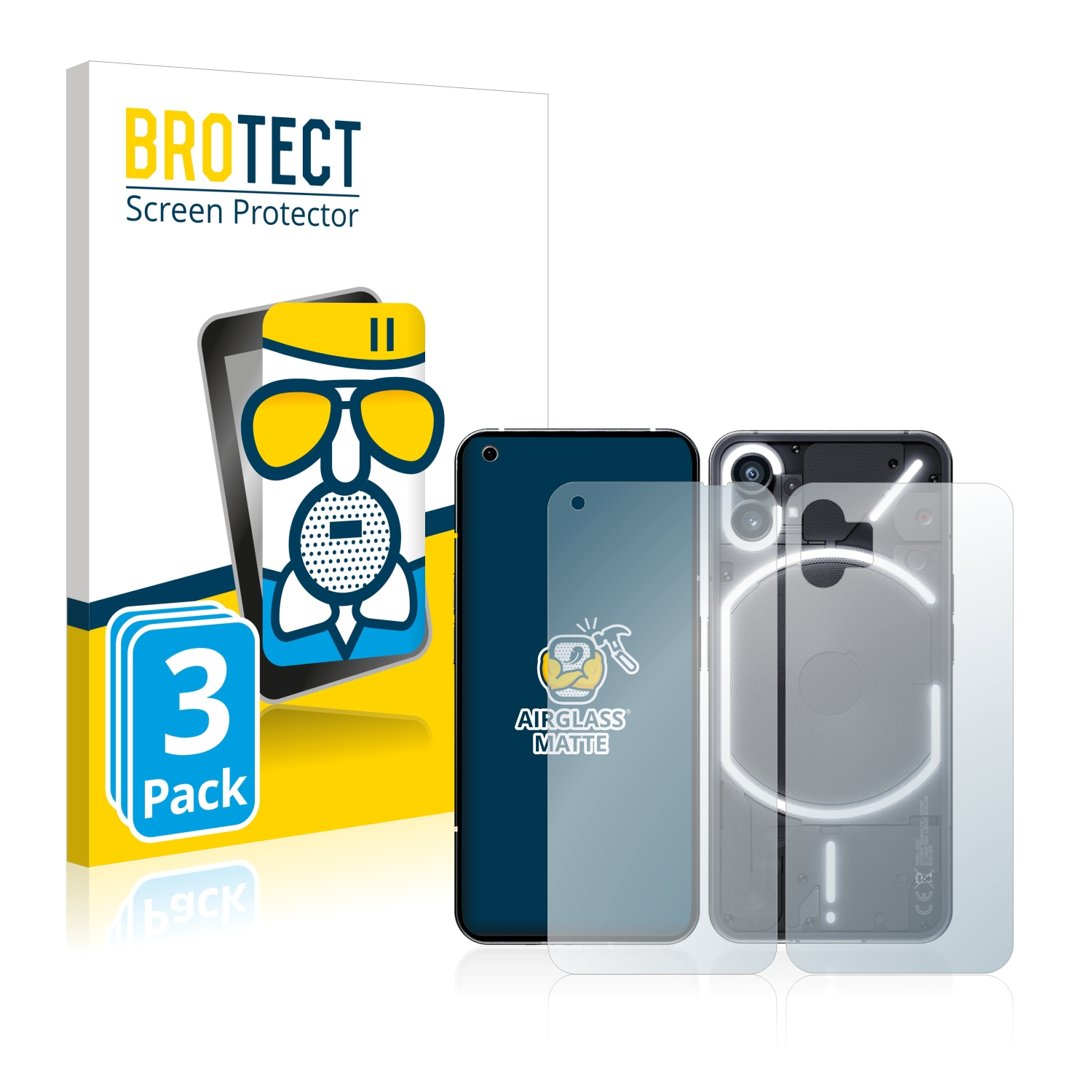 BROTECT 3x Airglass matte Nothing Schutzfolie(für (1)) Phone