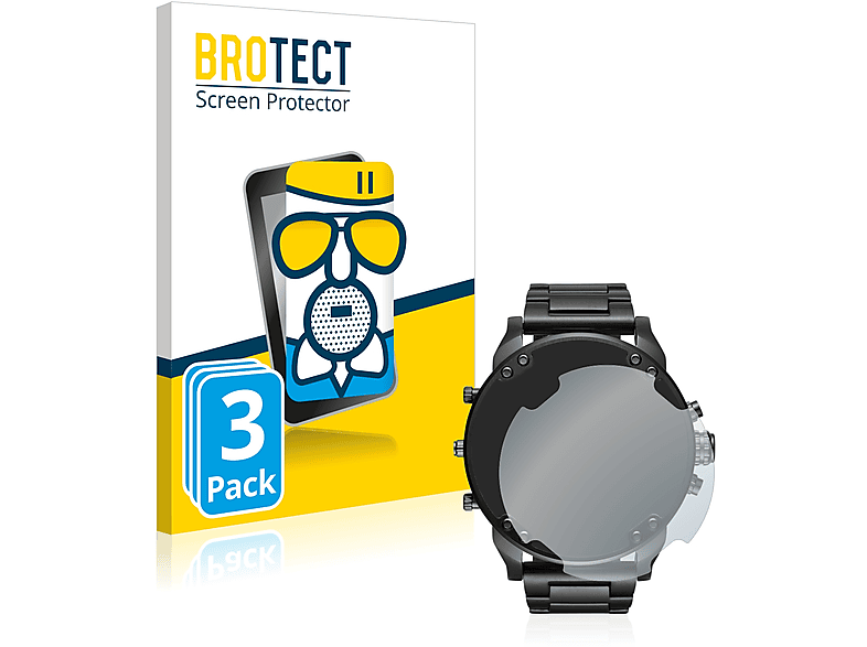 BROTECT 3x Airglass matte Schutzfolie(für Diesel DZ7395 Mr. Daddy 2.0) | Smartwatch Schutzfolien & Gläser