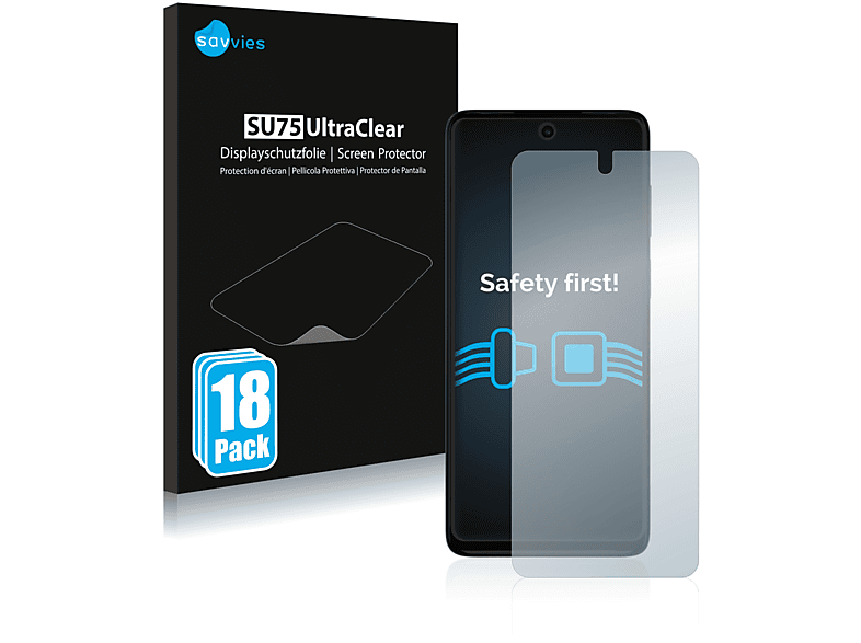 SAVVIES 18x klare Schutzfolie(für Motorola Moto G62 5G)