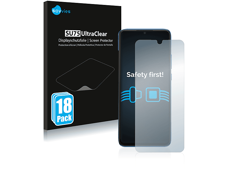 SAVVIES 18x klare Schutzfolie(für Redmi 10C) Xiaomi