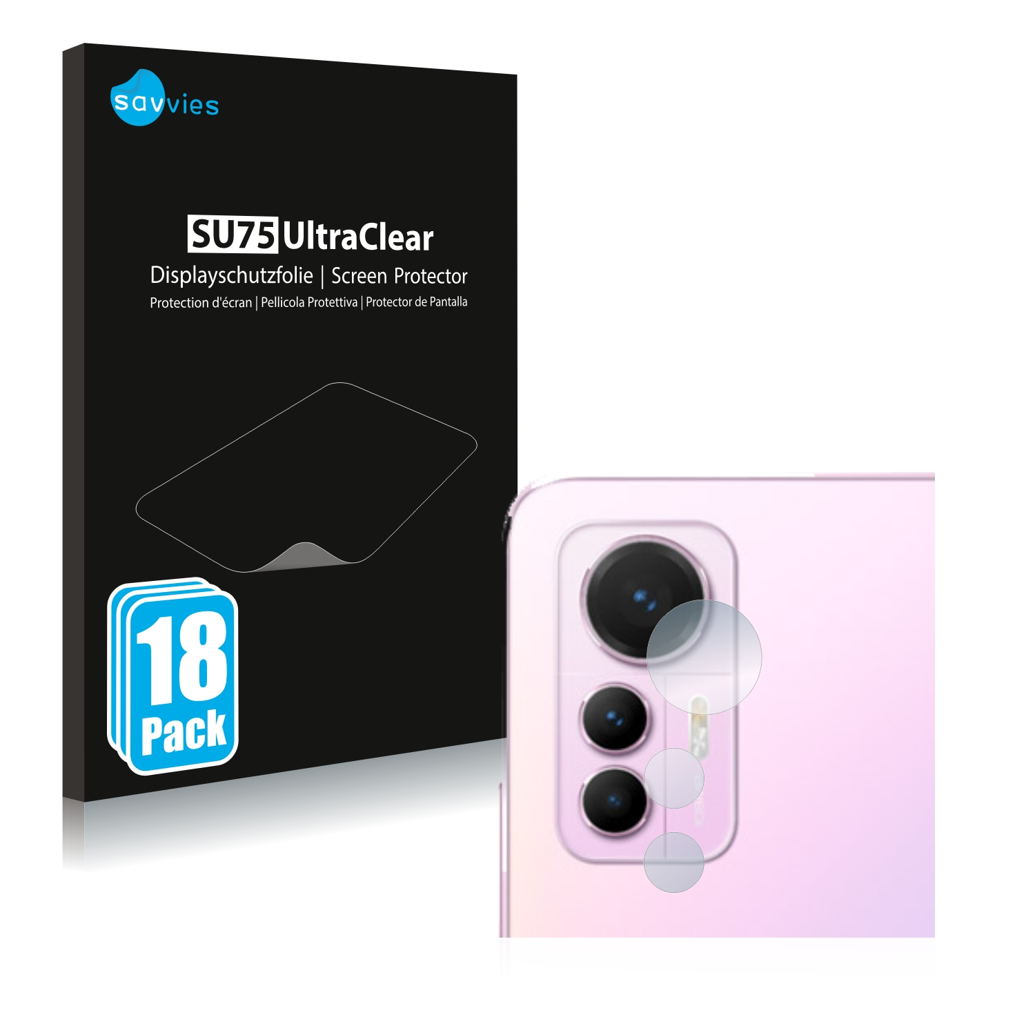 SAVVIES 18x klare Schutzfolie(für Xiaomi Lite) 12