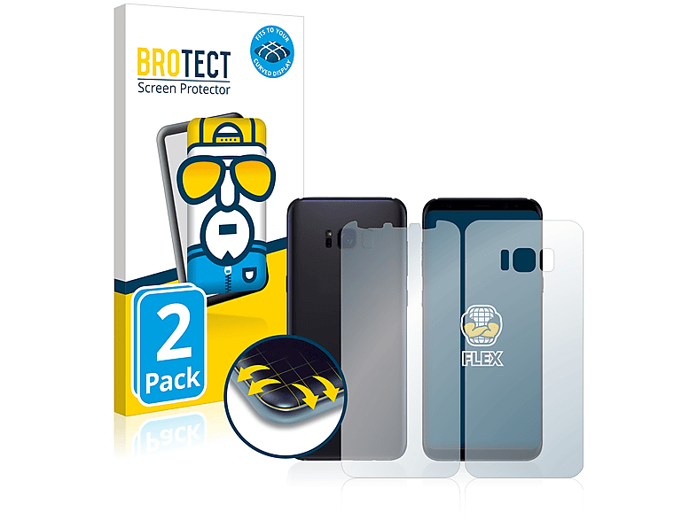 Schutzfolie(für 2x Flex S8) BROTECT Samsung Curved Galaxy Full-Cover 3D