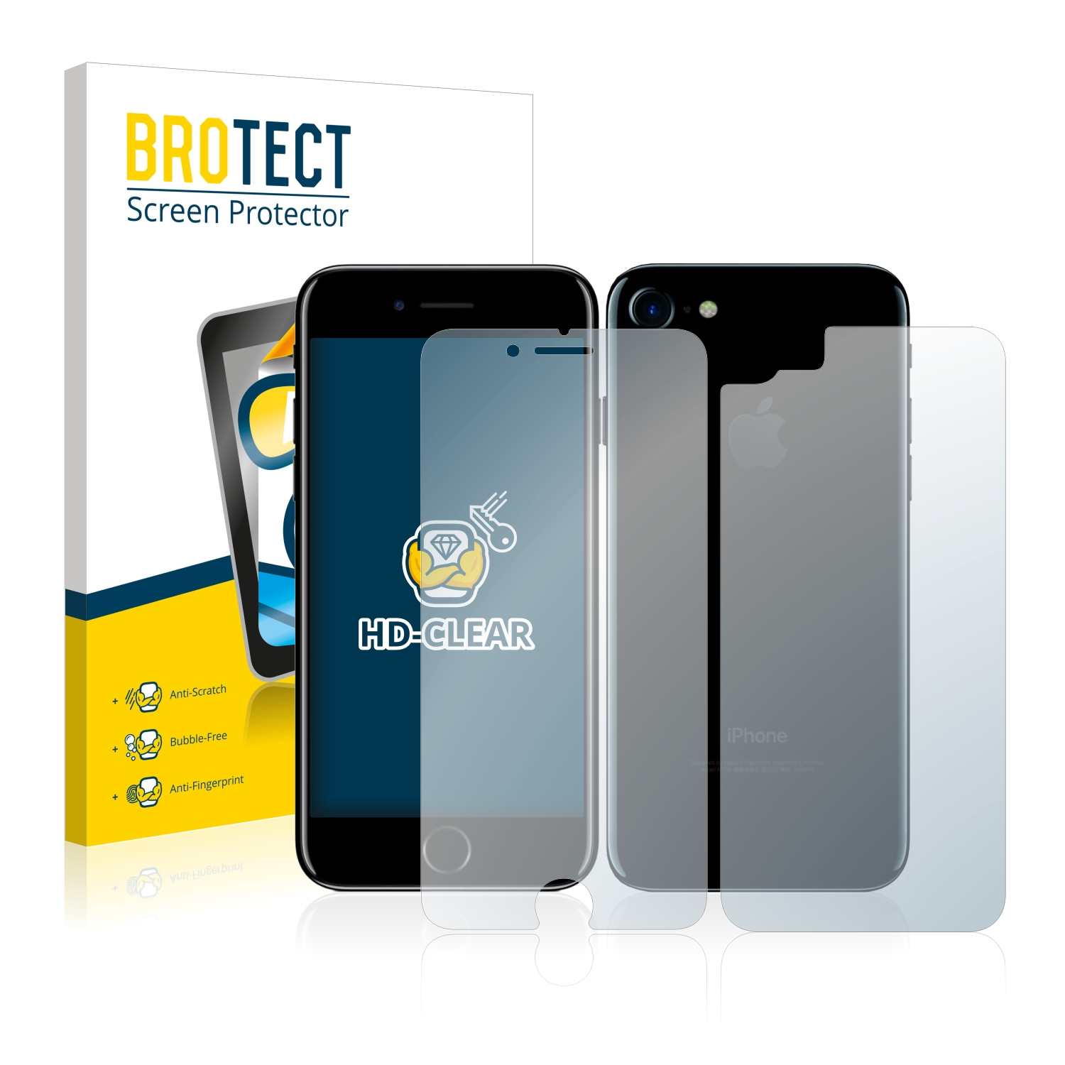klare Apple 2x iPhone BROTECT Schutzfolie(für 7)