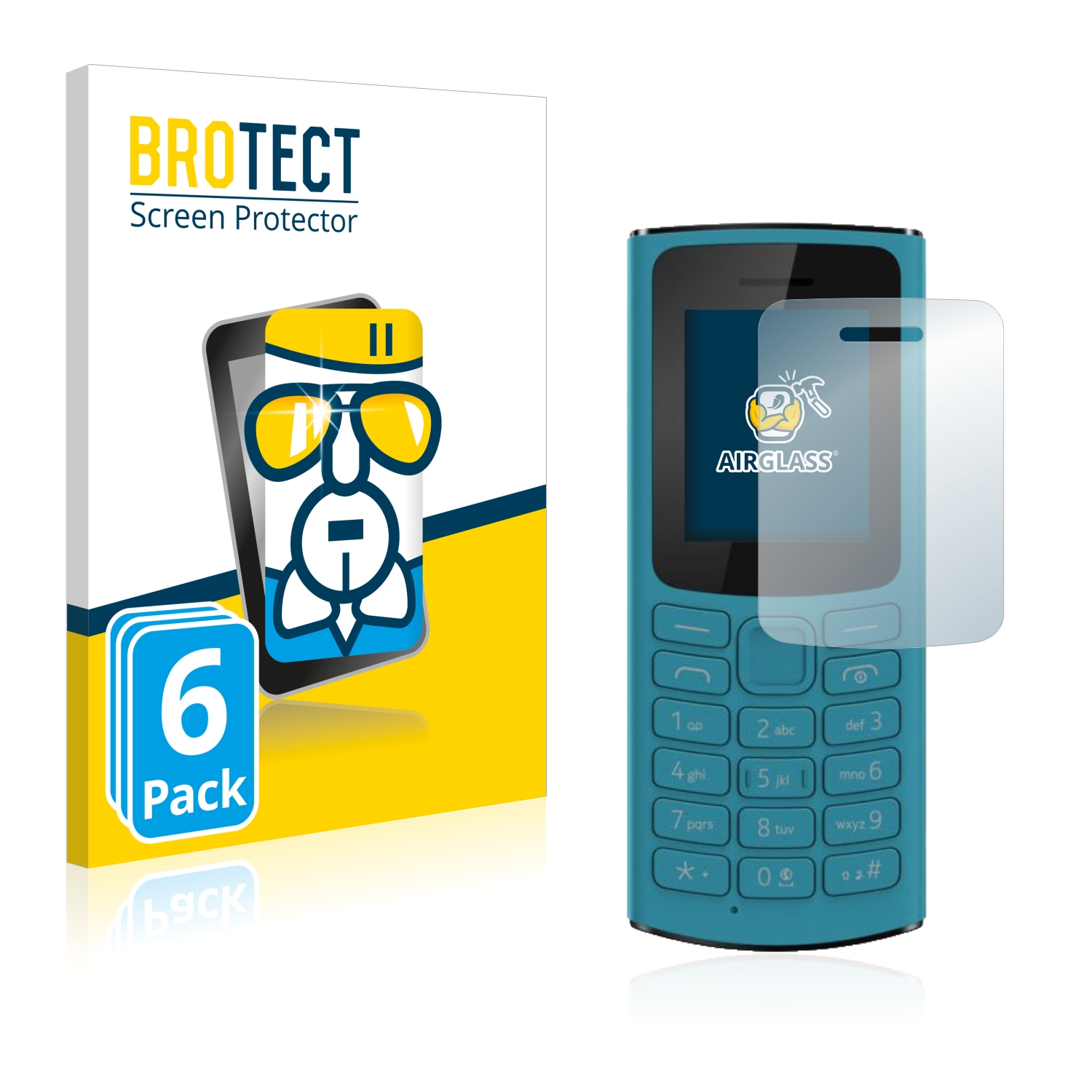 BROTECT 6x Airglass Nokia 4G Schutzfolie(für 105 klare 2021)