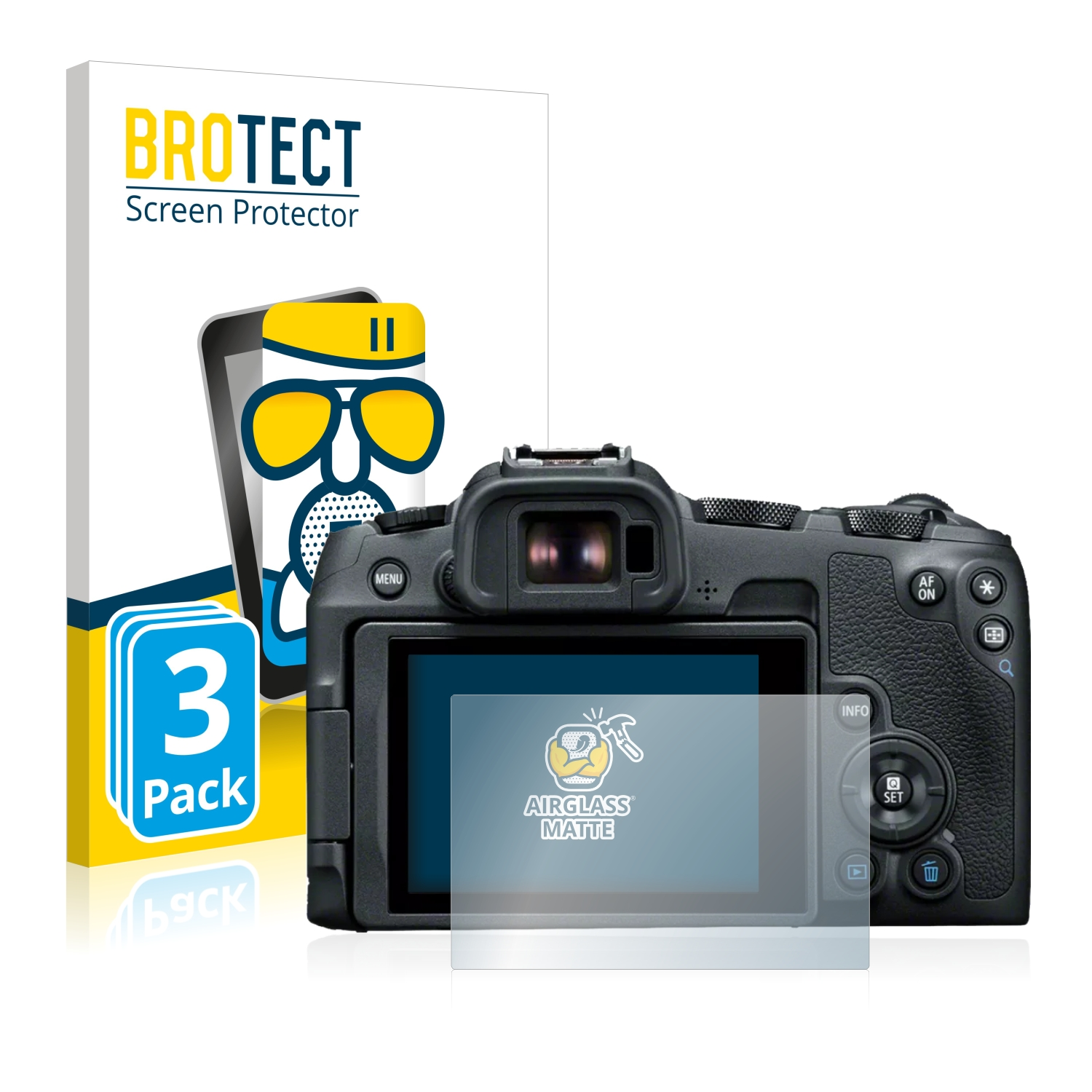 BROTECT 3x Airglass Schutzfolie(für Canon matte EOS R8)