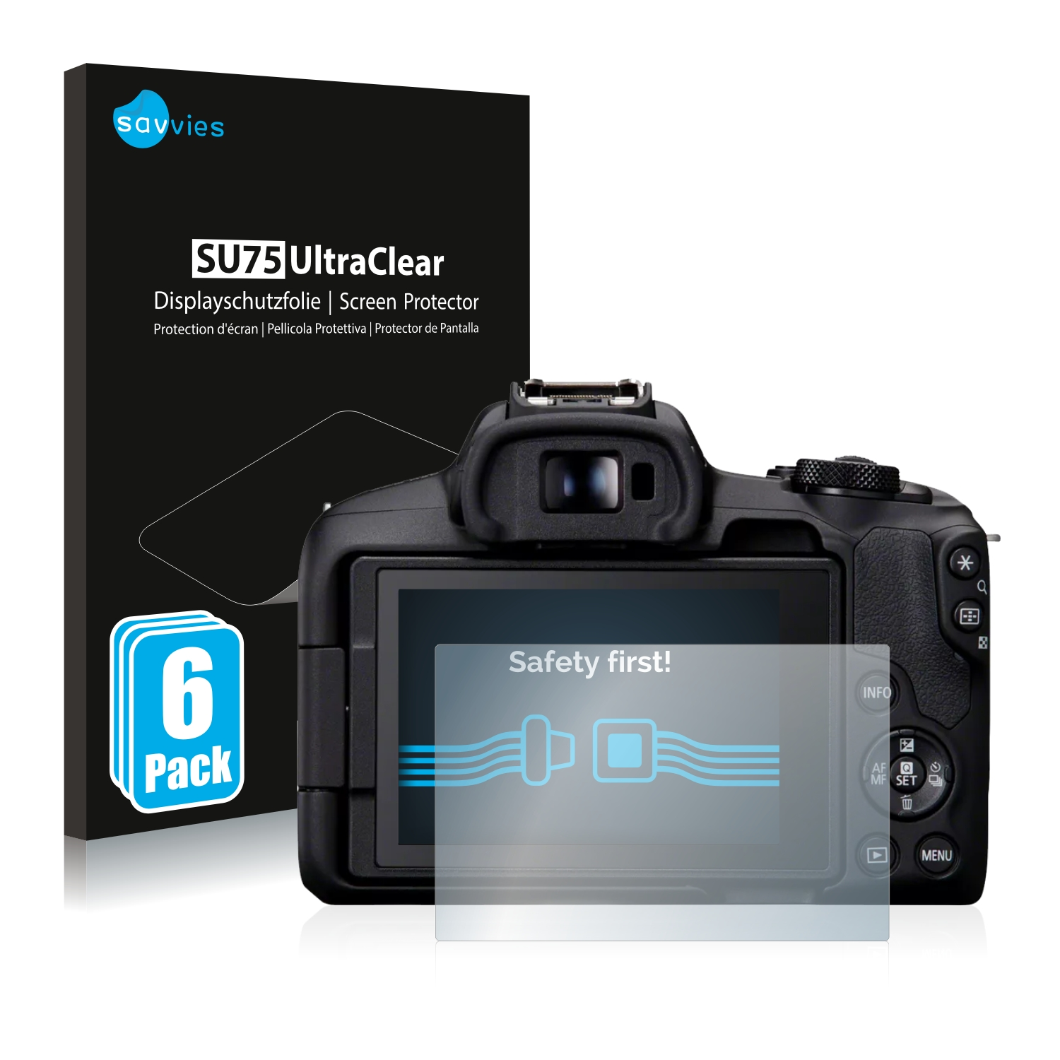 SAVVIES 6x klare Schutzfolie(für R50) Canon EOS