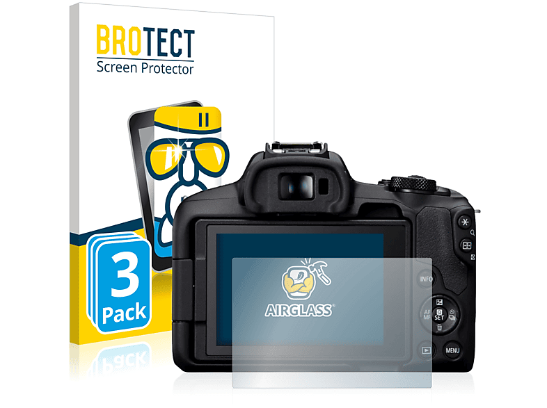 BROTECT 3x Airglass klare R50) Schutzfolie(für Canon EOS