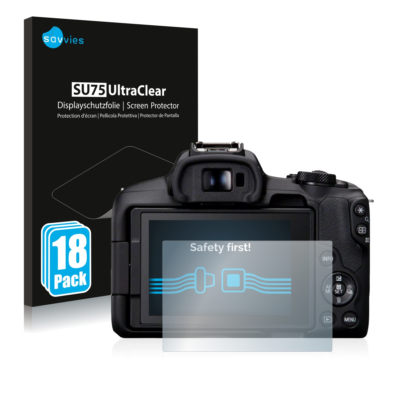SAVVIES 18x R50) Canon EOS klare Schutzfolie(für